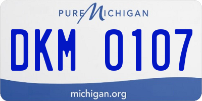 MI license plate DKM0107