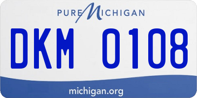 MI license plate DKM0108