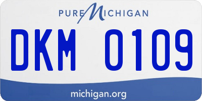 MI license plate DKM0109