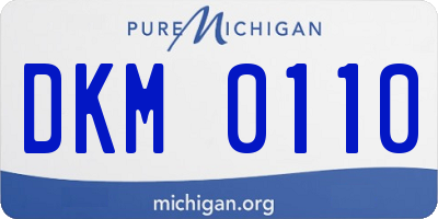 MI license plate DKM0110