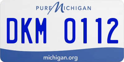 MI license plate DKM0112