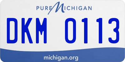 MI license plate DKM0113