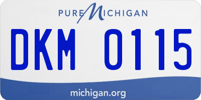 MI license plate DKM0115