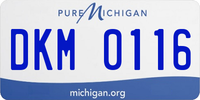 MI license plate DKM0116