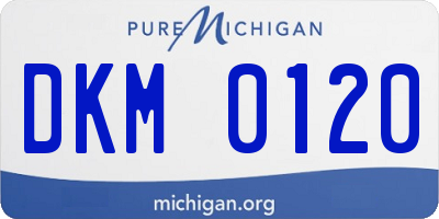 MI license plate DKM0120
