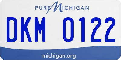 MI license plate DKM0122