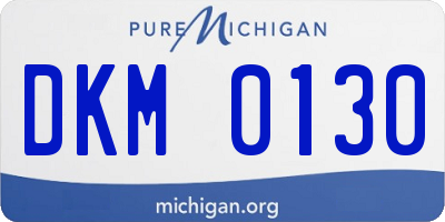 MI license plate DKM0130