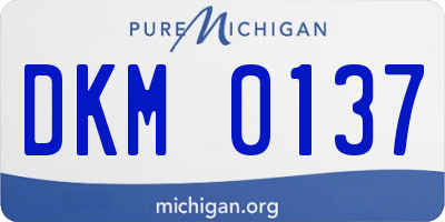MI license plate DKM0137
