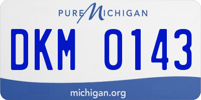 MI license plate DKM0143