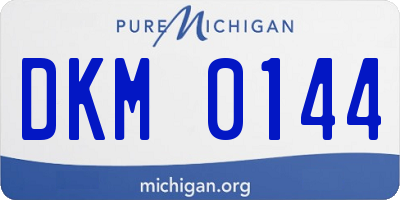 MI license plate DKM0144