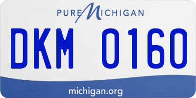 MI license plate DKM0160