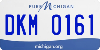 MI license plate DKM0161