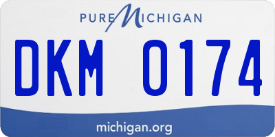 MI license plate DKM0174