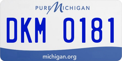 MI license plate DKM0181