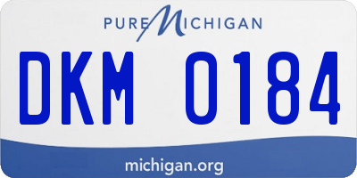 MI license plate DKM0184