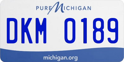 MI license plate DKM0189