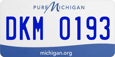 MI license plate DKM0193