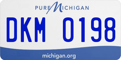 MI license plate DKM0198