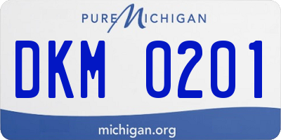 MI license plate DKM0201