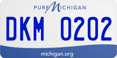 MI license plate DKM0202