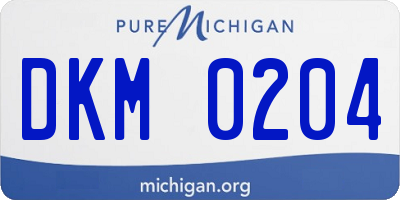MI license plate DKM0204