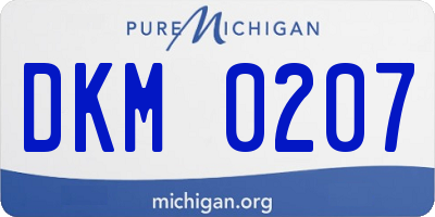 MI license plate DKM0207