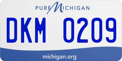 MI license plate DKM0209