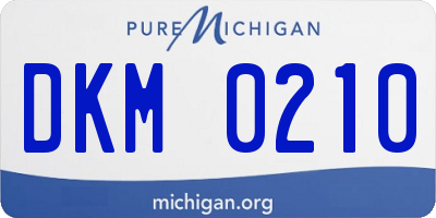 MI license plate DKM0210