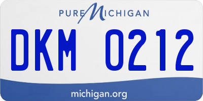 MI license plate DKM0212