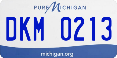 MI license plate DKM0213