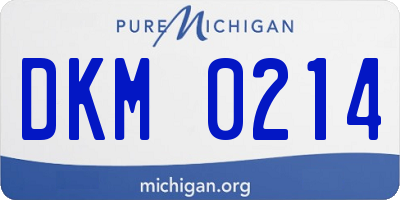 MI license plate DKM0214