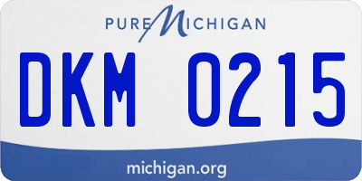 MI license plate DKM0215