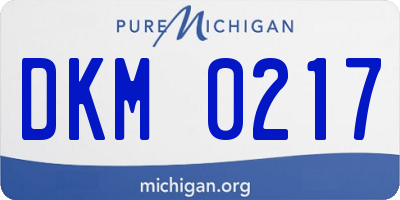 MI license plate DKM0217