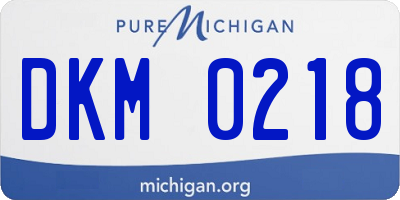 MI license plate DKM0218