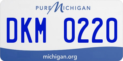 MI license plate DKM0220