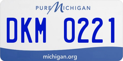 MI license plate DKM0221