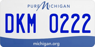 MI license plate DKM0222