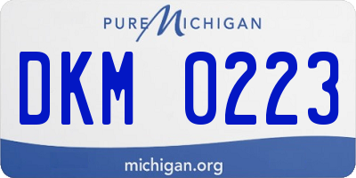 MI license plate DKM0223