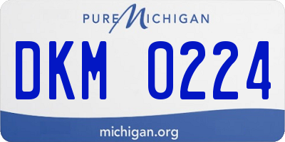 MI license plate DKM0224