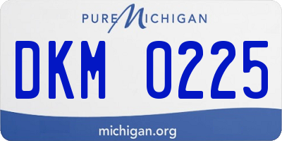MI license plate DKM0225