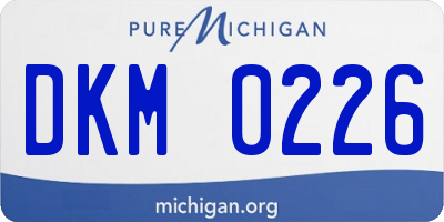 MI license plate DKM0226