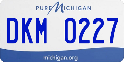 MI license plate DKM0227