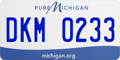 MI license plate DKM0233