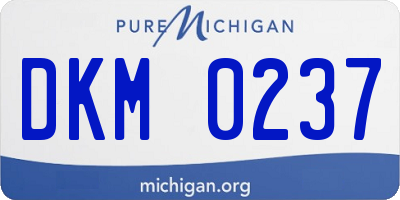 MI license plate DKM0237