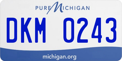 MI license plate DKM0243