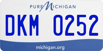 MI license plate DKM0252
