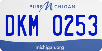 MI license plate DKM0253