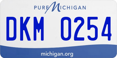 MI license plate DKM0254