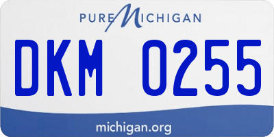 MI license plate DKM0255