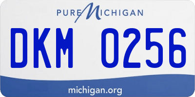 MI license plate DKM0256